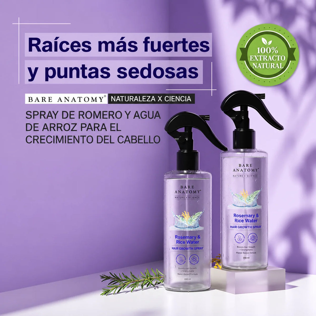 VITALIS — Spray Fortalecedor de Romero y Agua de Arroz