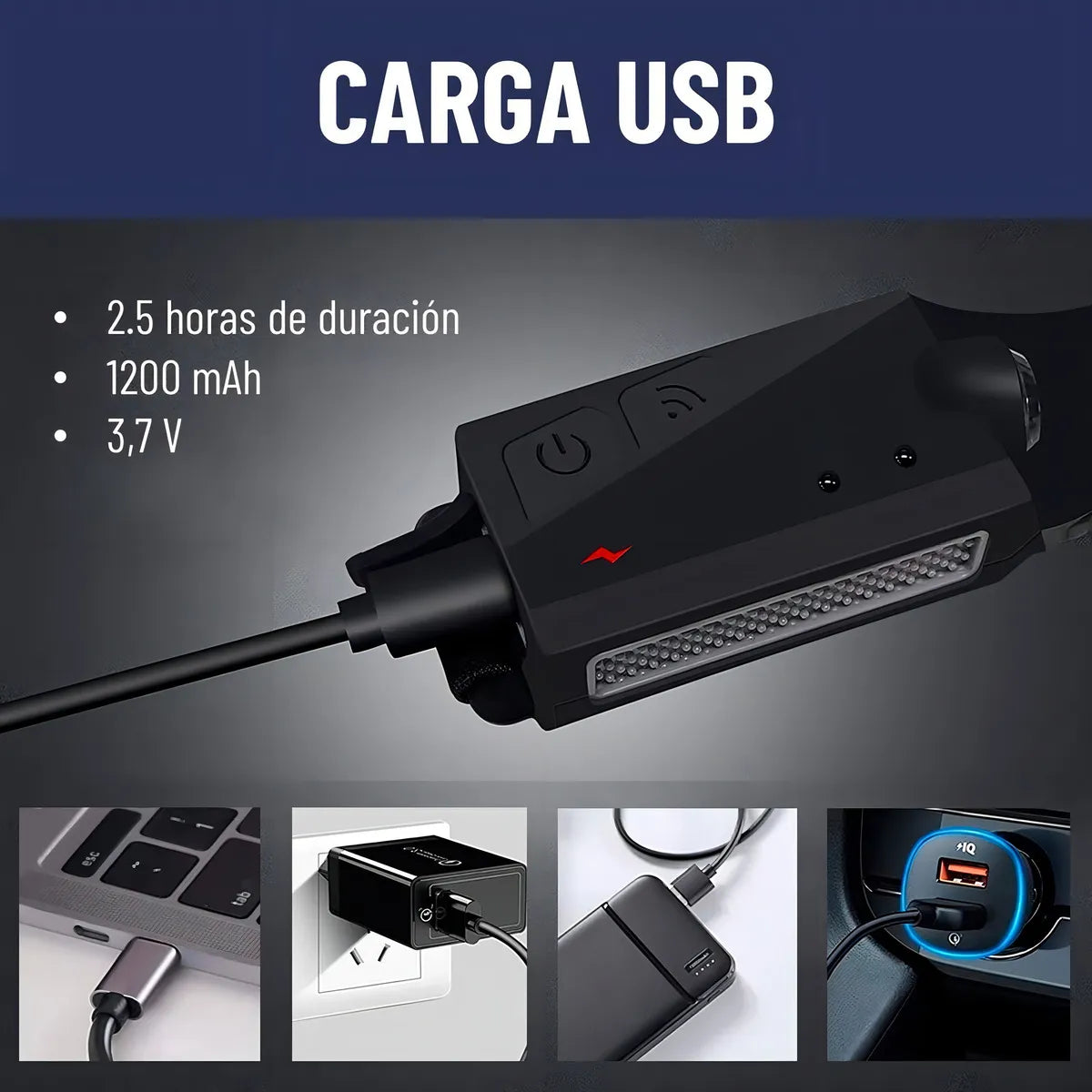 Headlamp LED 🔦 – Linterna Frontal Recargable con Sensor ✋ | Ideal para Emergencias ⚡ Reparaciones 🔧 y Deportes Nocturnos 🚴♂️