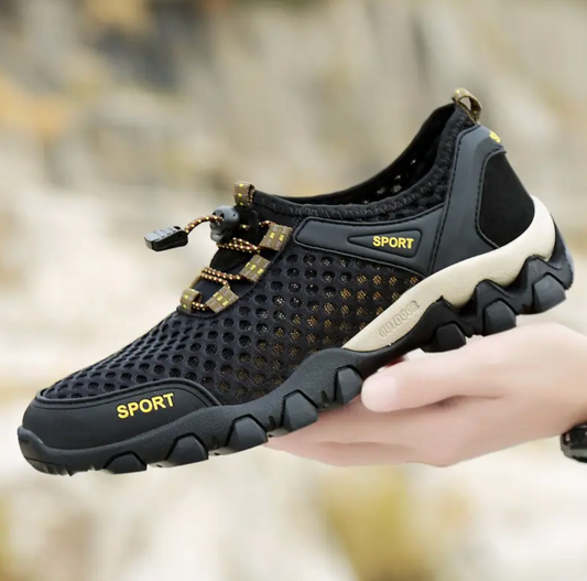 Tenis Trocha todoterreno para hombre, malla ventilada y suela con relieve