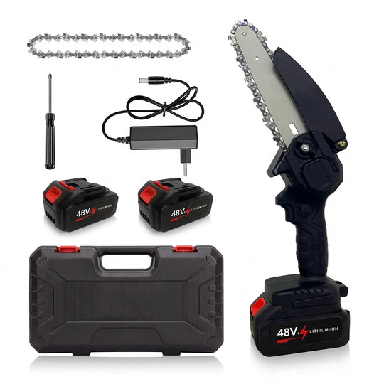 🪚 TalaPro™ – Mini Motosierra Inalámbrica 48V con Doble Batería
