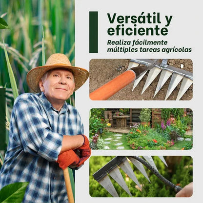 PRONGSPRO: Rastrillo Cultivador de Jardín 5 Garras