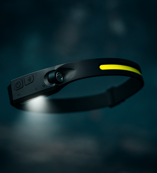 Headlamp LED 🔦 – Linterna Frontal Recargable con Sensor ✋ | Ideal para Emergencias ⚡ Reparaciones 🔧 y Deportes Nocturnos 🚴♂️